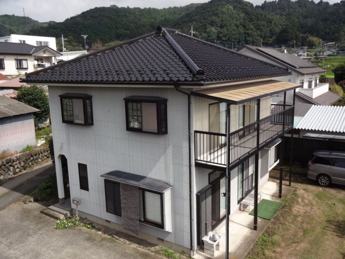 渋川市 屋根外壁塗装工事 施工前全体写真 お客様の声 ミヤケン