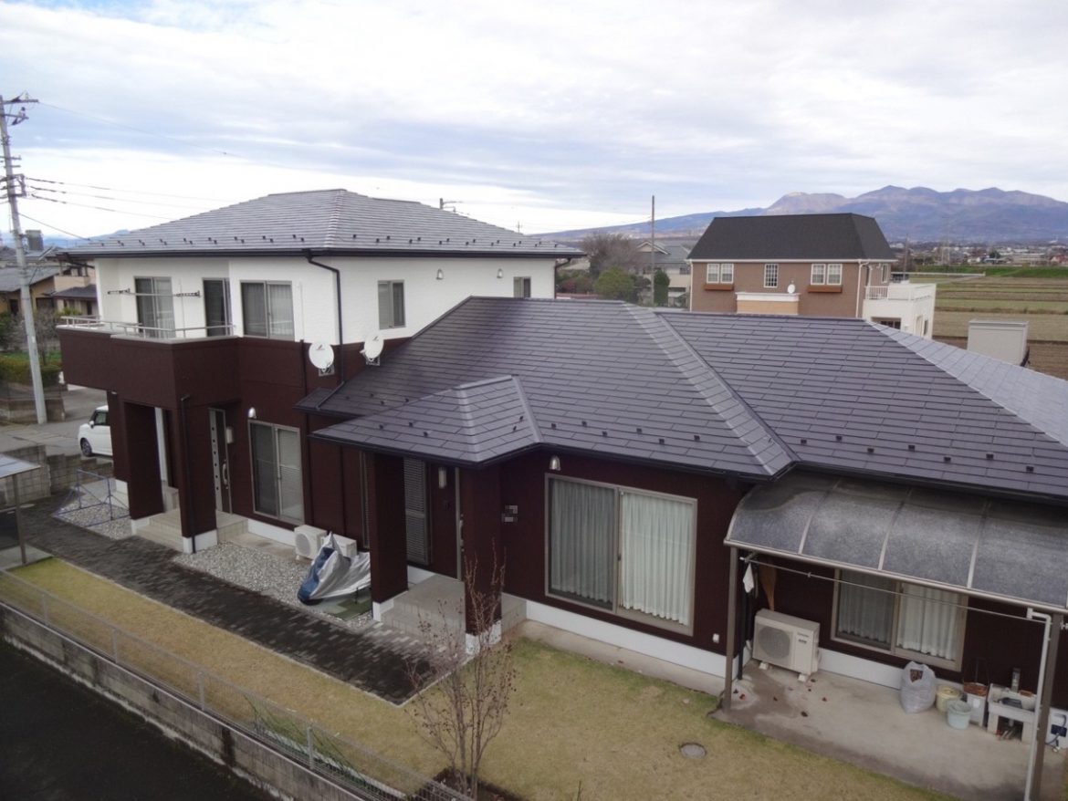 前橋市 屋根外壁塗装工事 施工後全体写真 お客様の声 ミヤケン