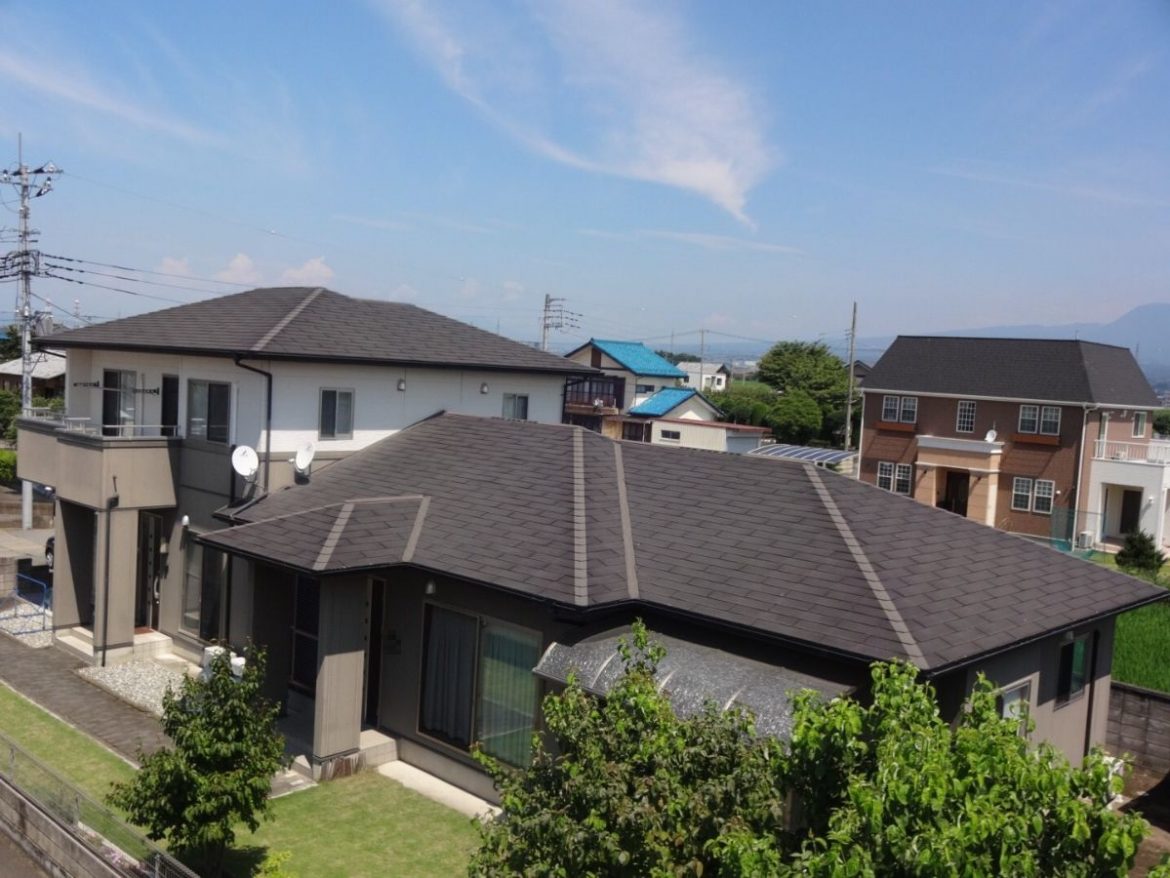 前橋市 屋根外壁塗装工事 施工前全体写真 お客様の声 ミヤケン