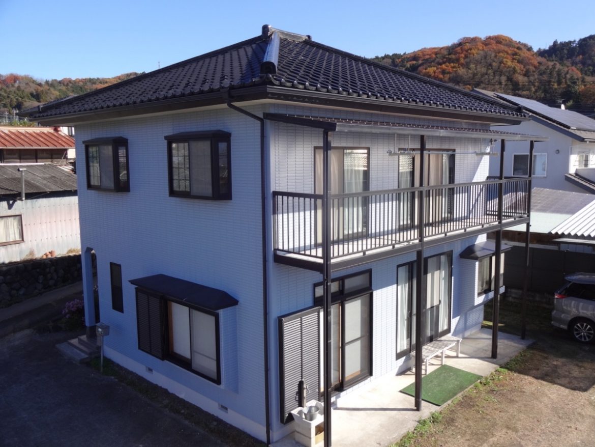 渋川市 屋根外壁塗装工事 施工後全体写真 お客様の声 ミヤケン