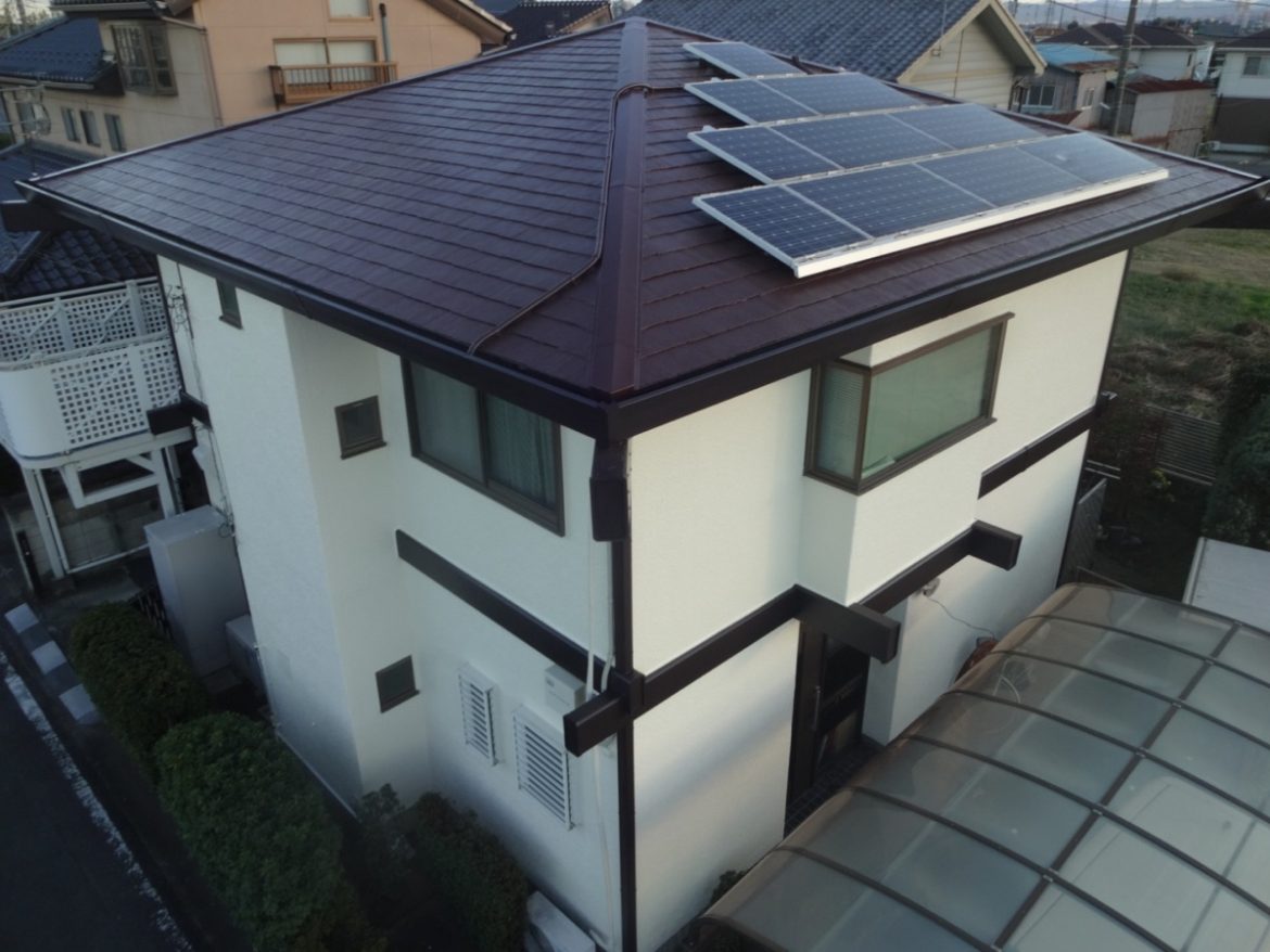 高崎市 屋根外壁塗装工事 施工後全体写真 お客様の声 ミヤケン