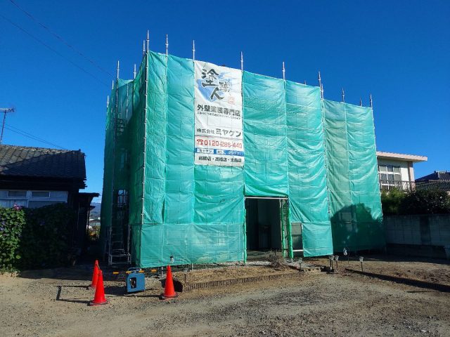 前橋市 屋根外壁塗装工事 足場組立 お客様の声 ミヤケン
