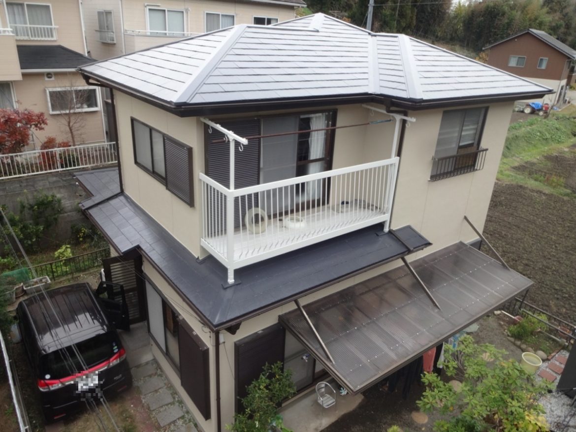 高崎市 屋根外壁塗装工事 施工後全体写真 お客様の声 ミヤケン
