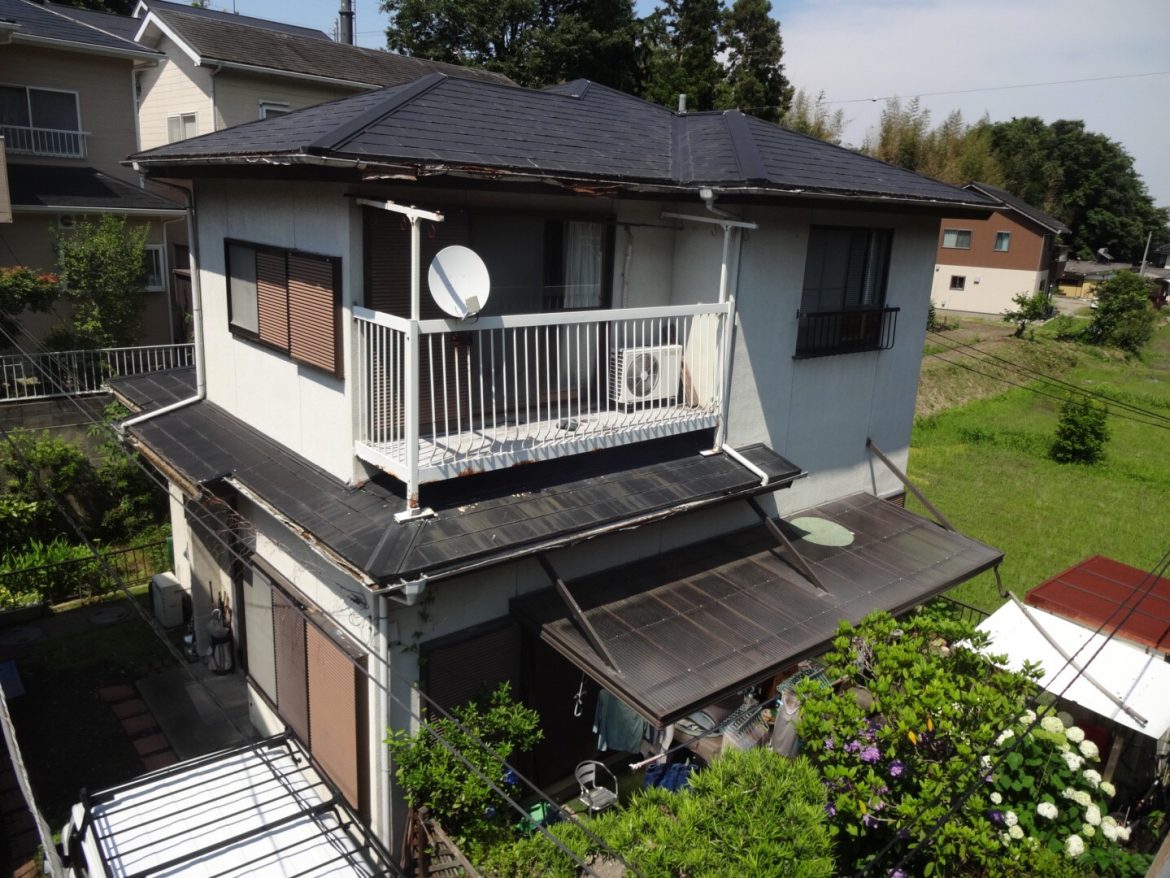 高崎市 屋根外壁塗装工事 施工前全体写真 お客様の声 ミヤケン