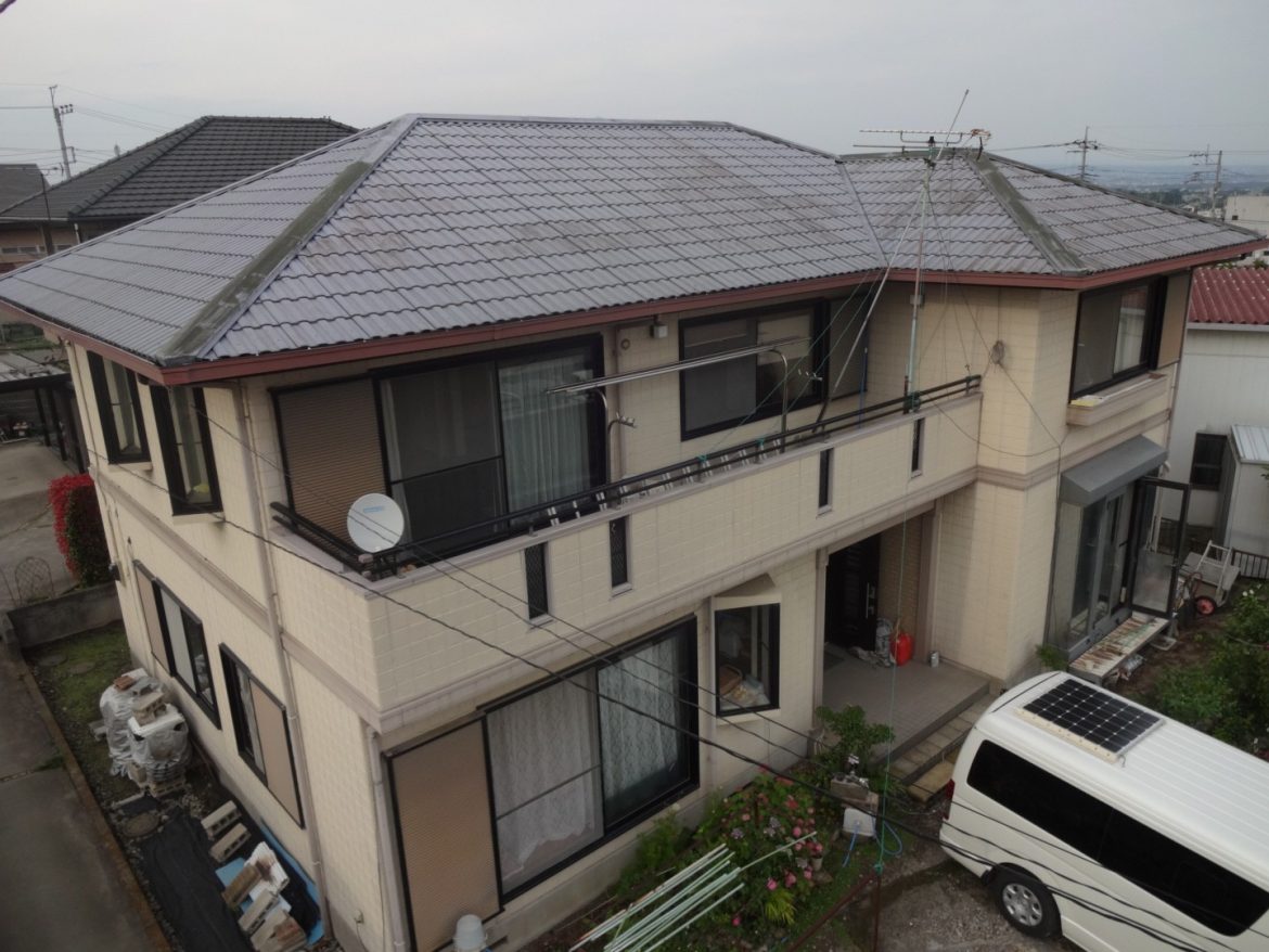 高崎市 屋根外壁塗装工事 施工前全体写真 お客様の声 ミヤケン