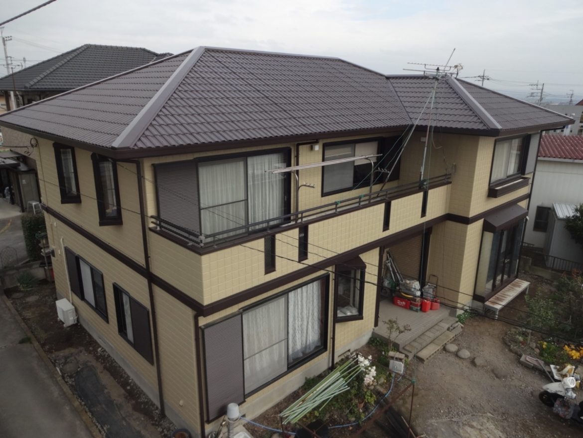 高崎市 屋根外壁塗装工事 施工後全体写真 お客様の声 ミヤケン