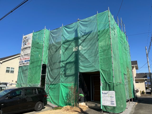 前橋市 外壁塗装工事 足場組立 お客様の声 ミヤケン