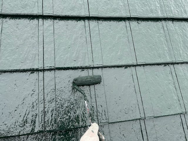 伊勢崎市 屋根 上塗り2回目 ミヤケン