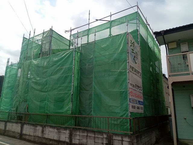 邑楽郡邑楽町 外壁塗装 足場組み ミヤケン