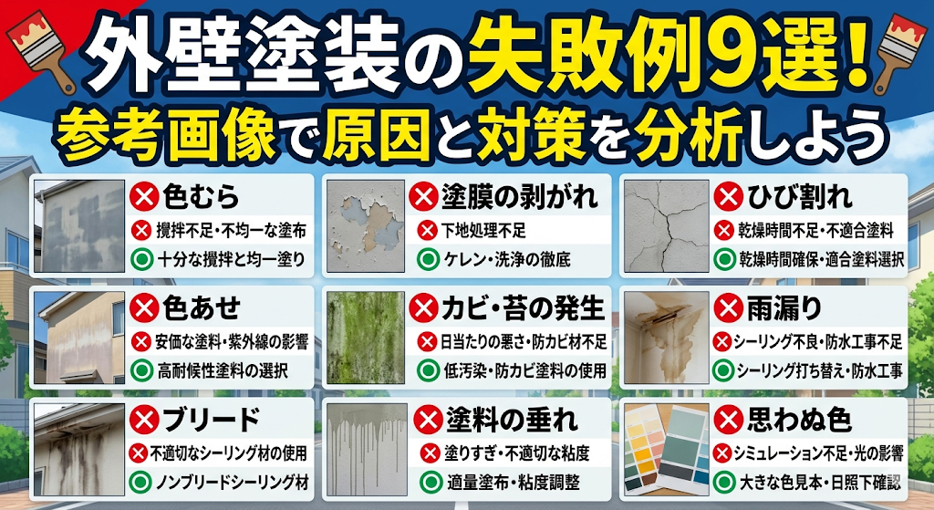 外壁塗装の失敗例9選！参考画像で原因と対策を分析しよう | 外壁塗装