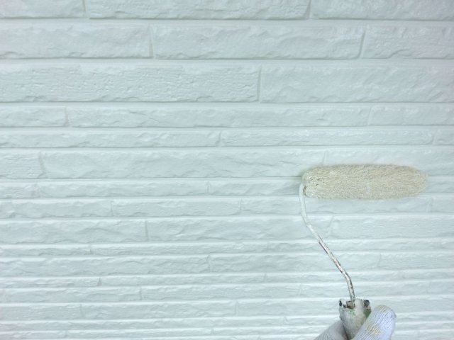 北群馬郡吉岡町 外壁塗装工事 外壁上塗り2回目 お客様の声 ミヤケン