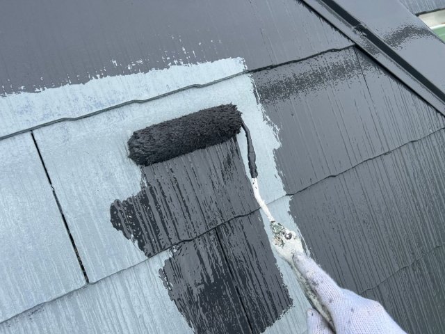 邑楽郡明和町 屋根 上塗り1回目 ミヤケン