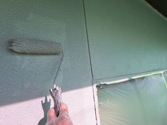 邑楽郡邑楽町 外壁塗装 上塗り2回目 ミヤケン