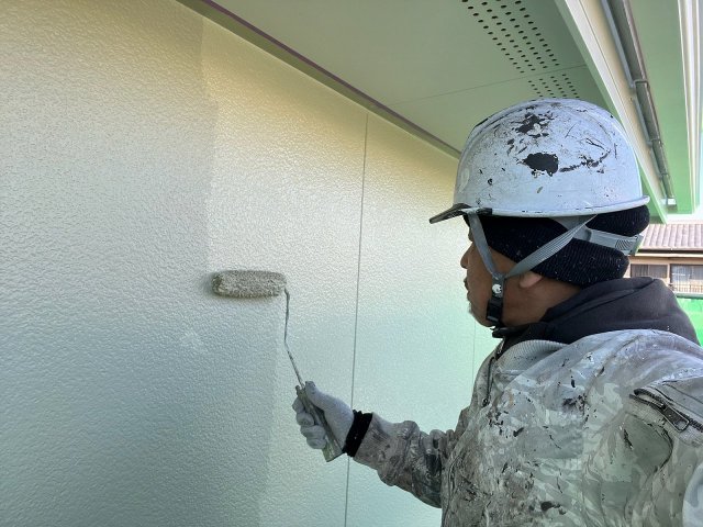 前橋市 外壁 上塗り2回目 ミヤケン
