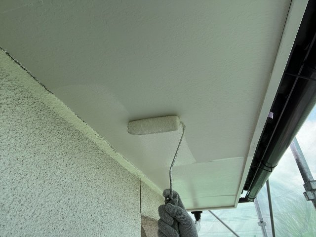 前橋市 軒天 作業中 ミヤケン
