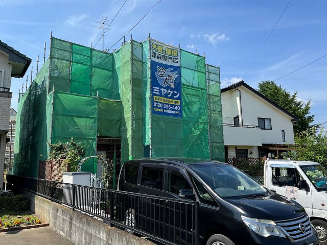 館林市 外壁塗装 足場組み ミヤケン