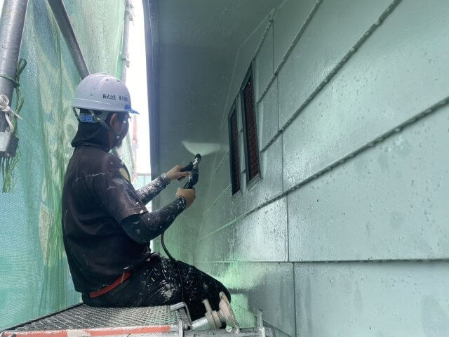 前橋市龍蔵寺町 外壁 高圧洗浄