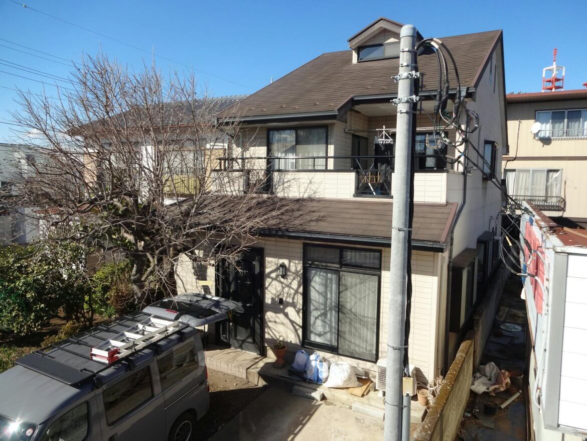 前橋市 屋根外壁塗装 施工事例施工前 ミヤケン