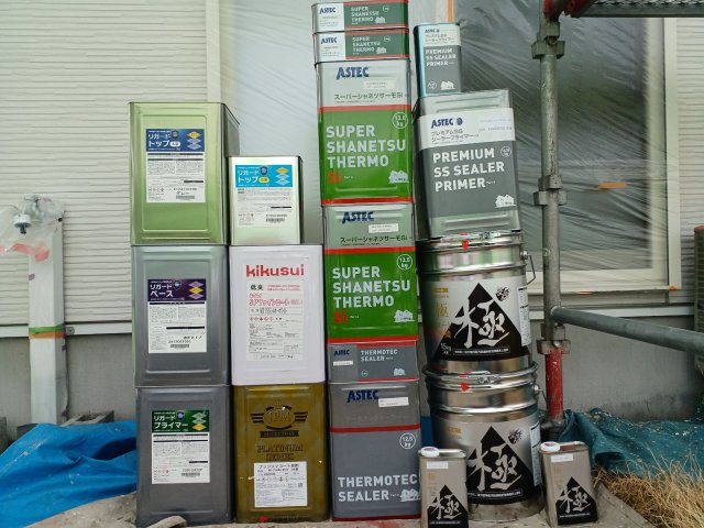 安中市 屋根外壁塗装 塗料一式 ミヤケン