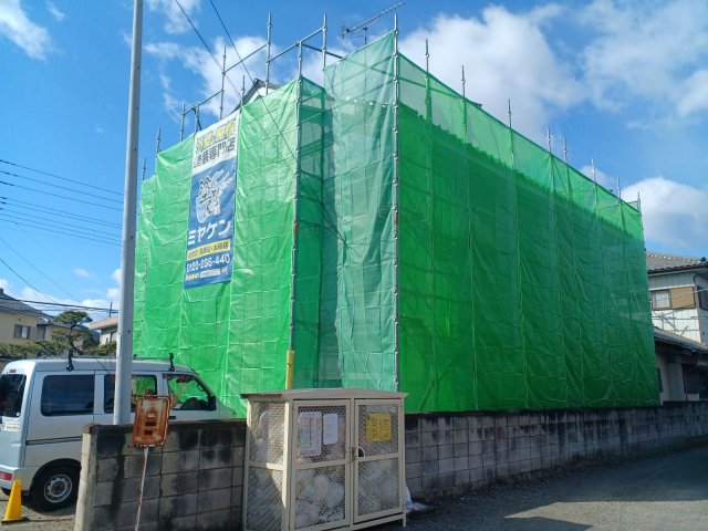 藤岡市上高瀬 外壁塗装 足場 ミヤケン