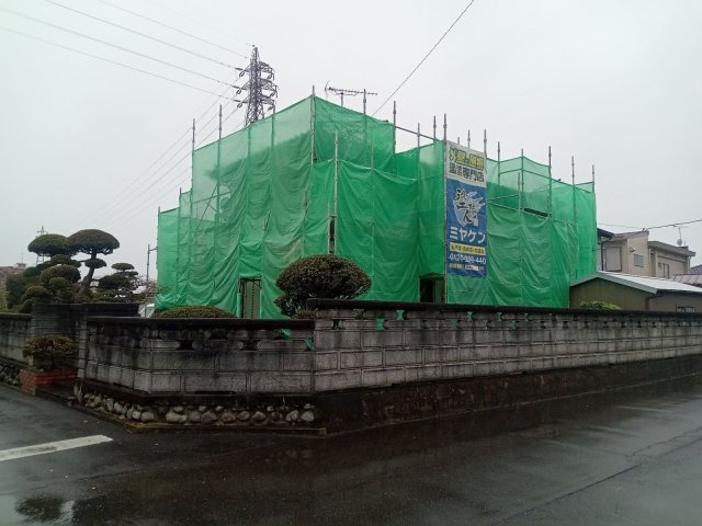 太田市牛沢町 外壁塗装 足場 ミヤケン