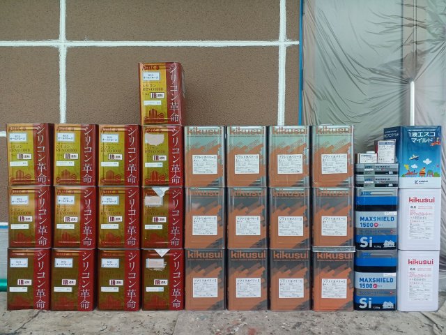 高崎市新町 外壁塗装 材料一式 ミヤケン