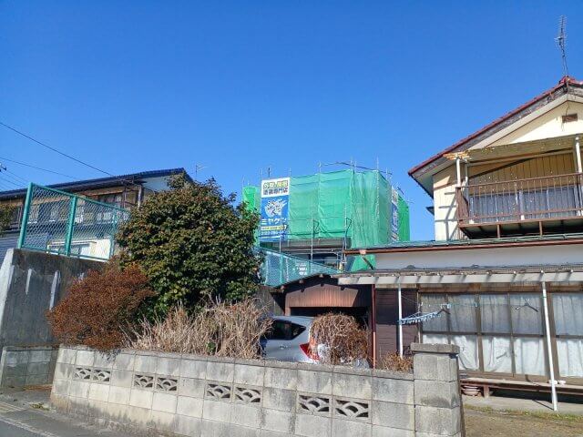 高崎市箕郷町 屋根外壁塗装 足場 ミヤケン