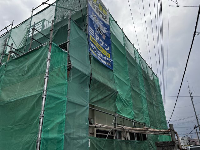 太田市内ケ島町 外壁塗装 足場 ミヤケン