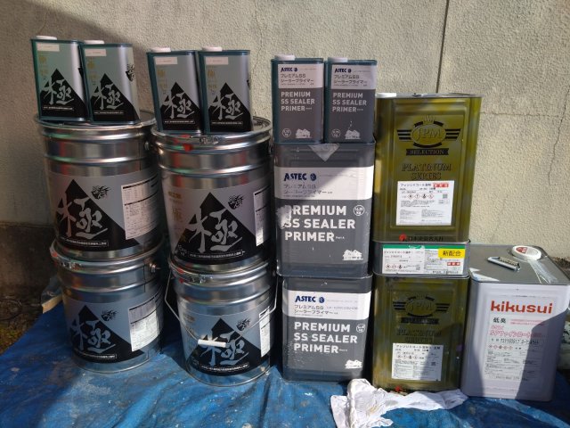 伊勢崎市太田町 外壁塗装 材料一式 ミヤケン