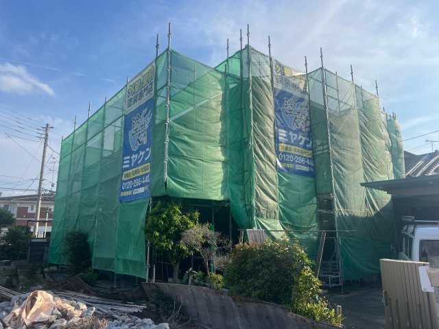 熊谷市 外壁塗装 足場 ミヤケン