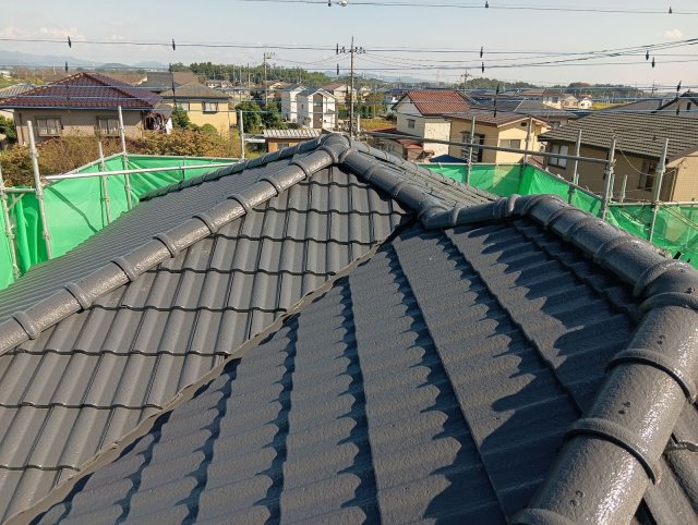 前橋市粕川市 屋根外壁塗装工事 屋根 完了 ミヤケン
