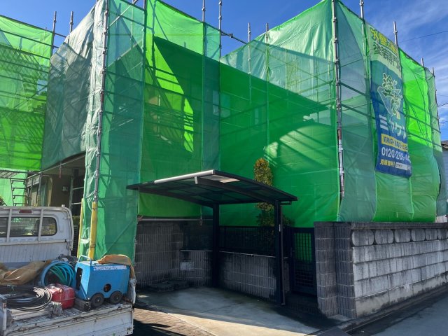藤岡市立石 外壁塗装 足場 ミヤケン