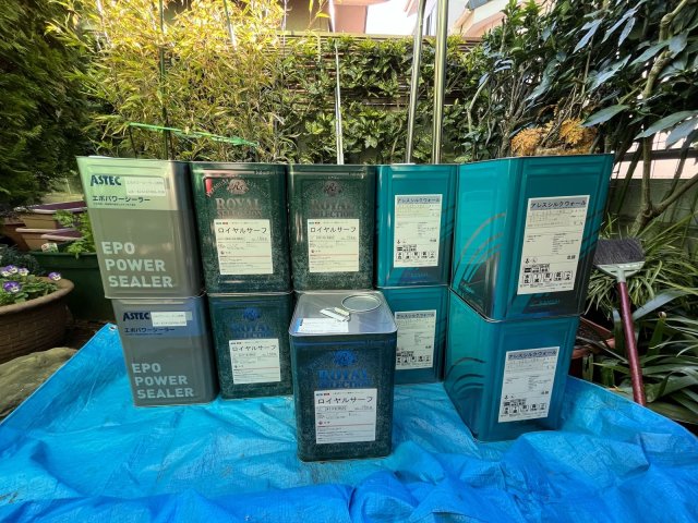 藤岡市立石 外壁塗装 材料一式 ミヤケン