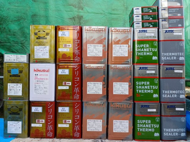 高崎市上中居町 屋根外壁塗装 材料一式 ミヤケン