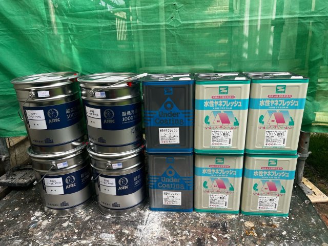太田市由良町 屋根外壁塗装 材料一式 ミヤケン