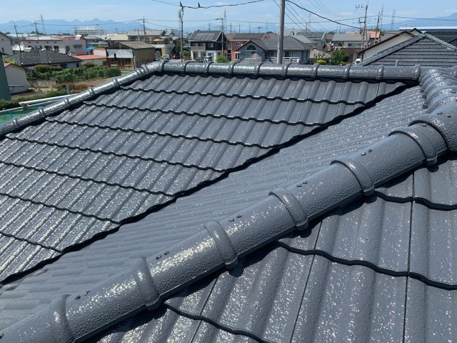 佐波郡玉村町 屋根外壁塗装 屋根 完了 ミヤケン