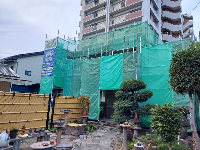 前橋市表町 外壁塗装工事 足場 ミヤケン