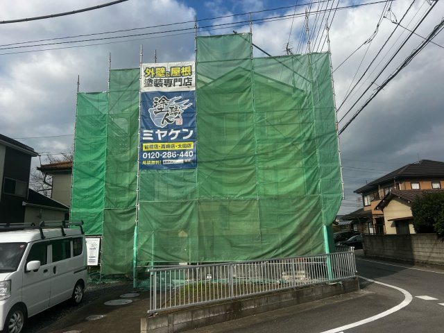 太田市由良町 屋根外壁塗装 足場 ミヤケン