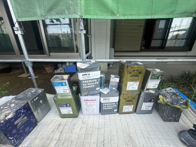 前橋市五代町 外壁塗装 材料一式 ミヤケン