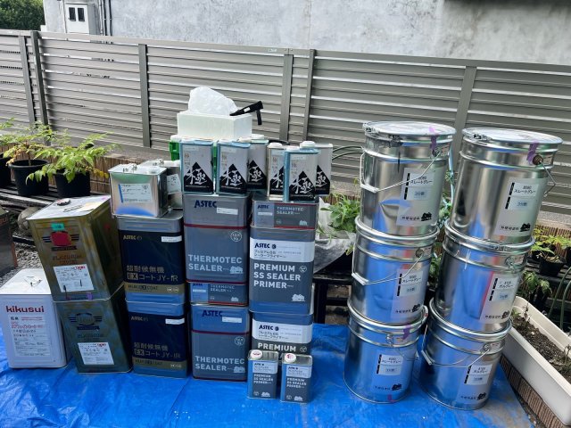伊勢崎市宮子町 屋根外壁塗装 材料一式 ミヤケン