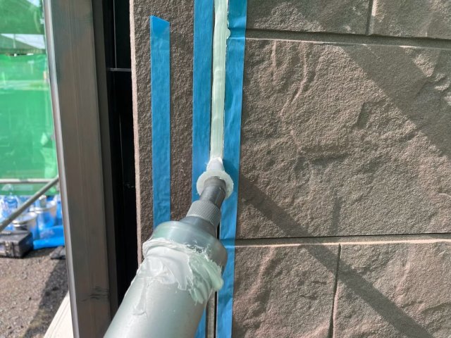 桐生市広沢町 屋根外壁塗装 コーキング 充填 ミヤケン