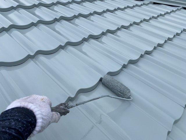 前橋市表町 屋根外壁塗装 屋根 上塗り2 ミヤケン