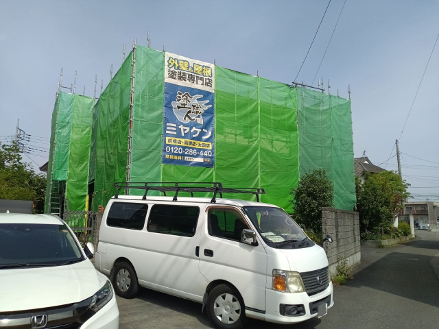 前橋市稲荷新田町 外壁塗装 足場 ミヤケン