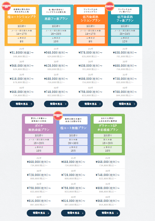 価格表一覧