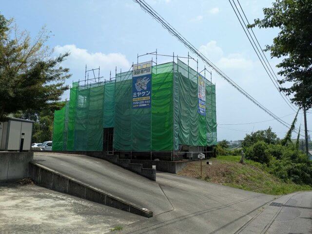 安中市安中 外壁塗装 足場 ミヤケン