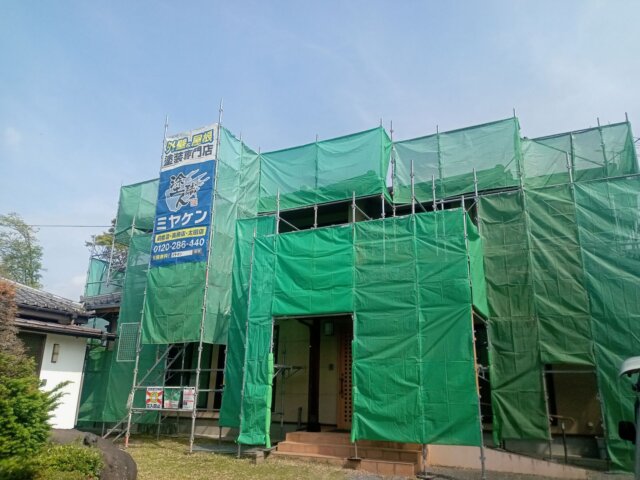 前橋市上新田町 外壁塗装 足場 ミヤケン