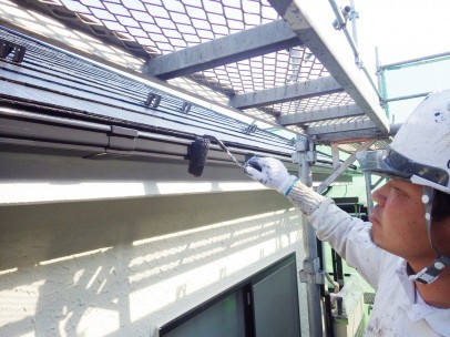 0425 05 軒樋 上塗り1回目中 3daa1cc039f4f3bbba175215bee1203c