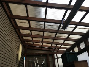 0830 01 波板ポリカ貼り替え工事 施工前 78e495b673ea642d346c02f0b6b8bd17
