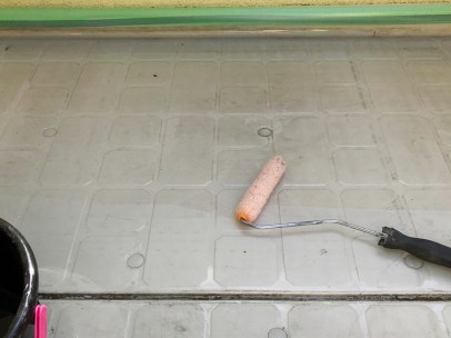 0525 01 ベランダ防水工事 施工中 9437022fdd55b46cc55bbdda5e98f419