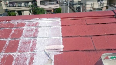 0831 08 屋根 下塗り1回目中 a0905992e12621bc8049359346c487c8